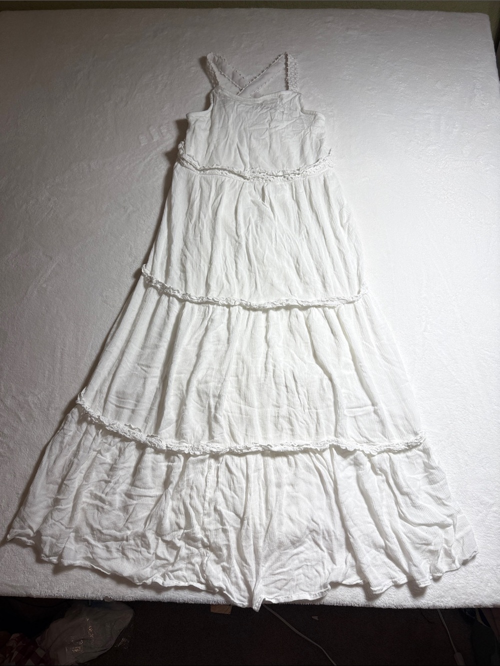 River Island White Tiered Maxi Dress